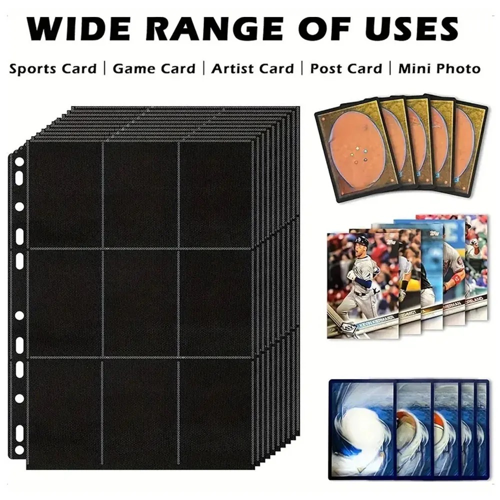 10팩 블랙 9포켓 A4 트레이딩 카드 바인더 페이지  - Trading Card Binder 리뷰 및 가격